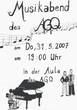 Plakat zum 1. Musikabend am AGQ